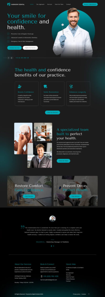 Dentist website template 1 Dentist website template 1