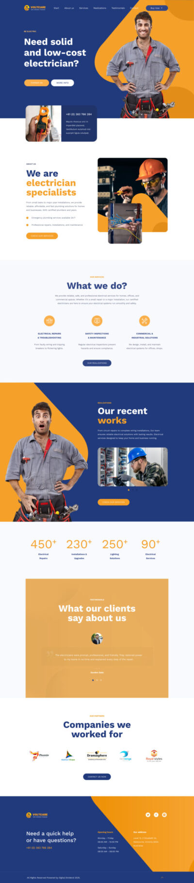 Electrician website template 2 Electrician website template 2