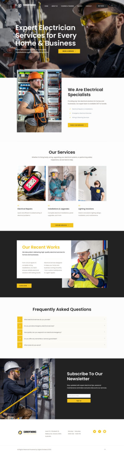 Electrician website template 3 Electrician website template 3