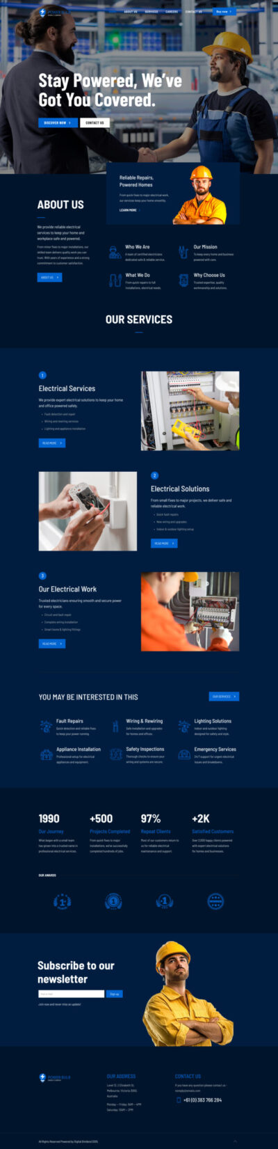 Electrician website template 4 Electrician website template 4