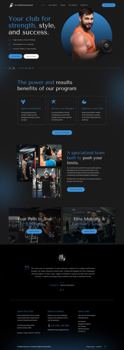 Gym website template 1