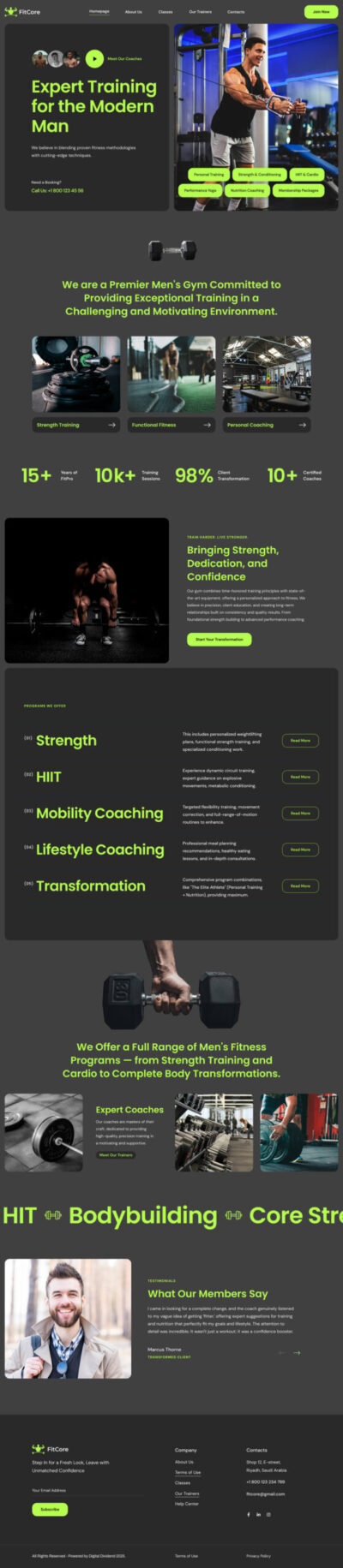 Gym website template 3
