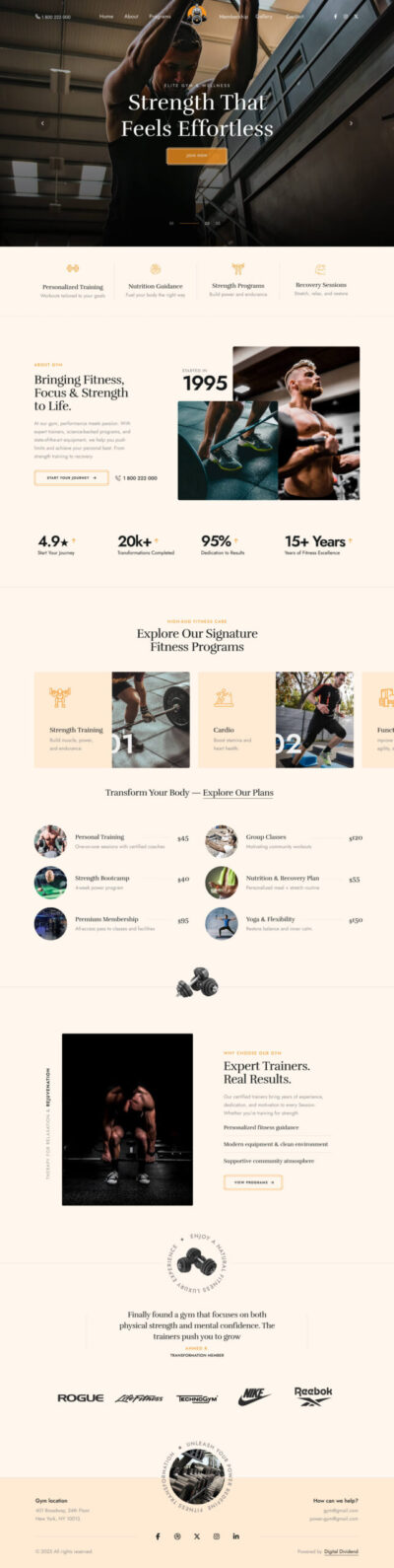 Gym website template 4