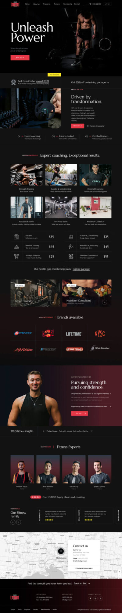 Gym website template 5