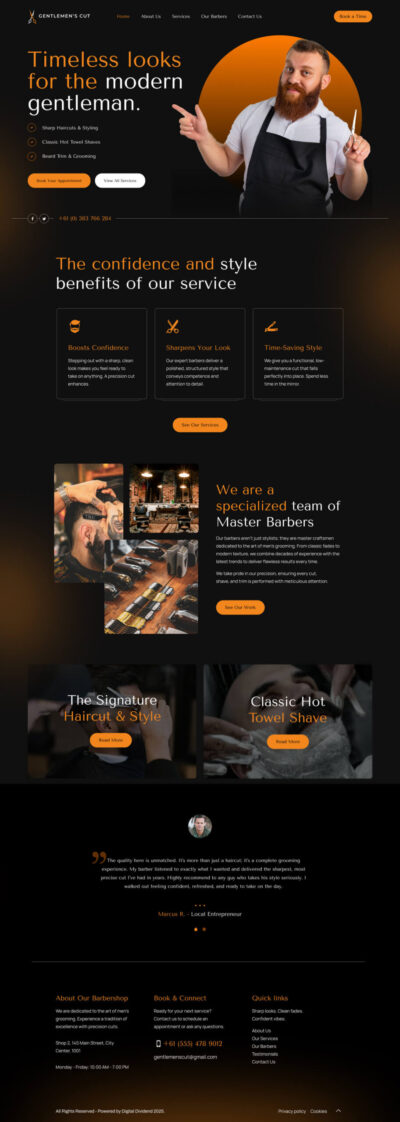 Hair Salon website template 1