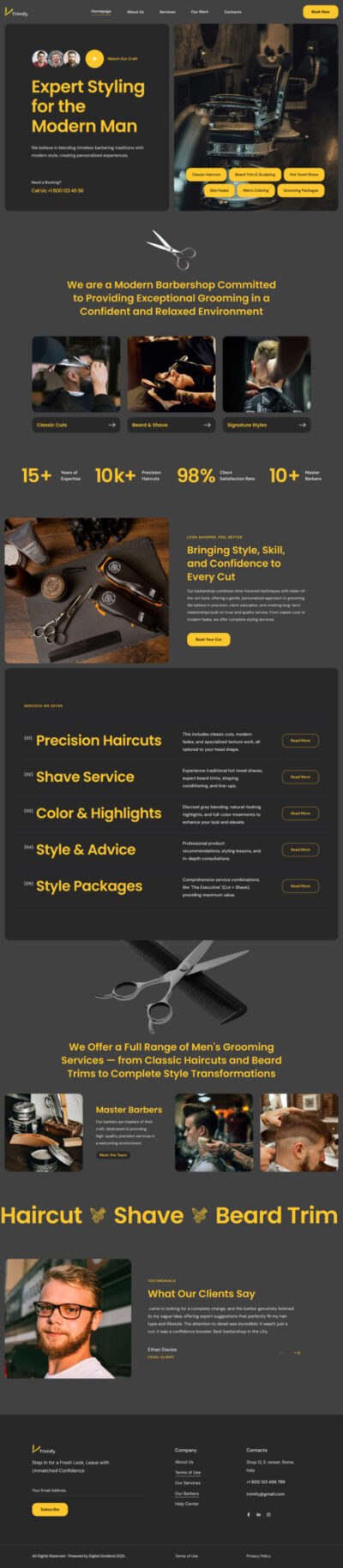 Hair Salon website template 3