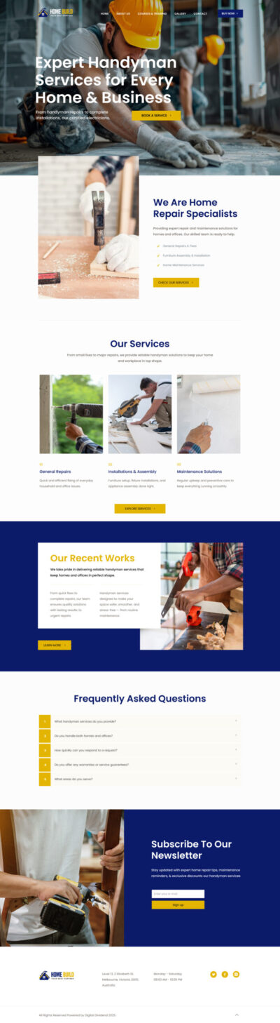 Handyman website template 3