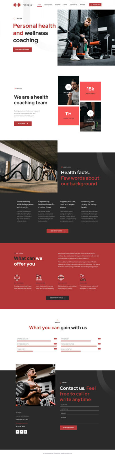 Health coaches website template 1