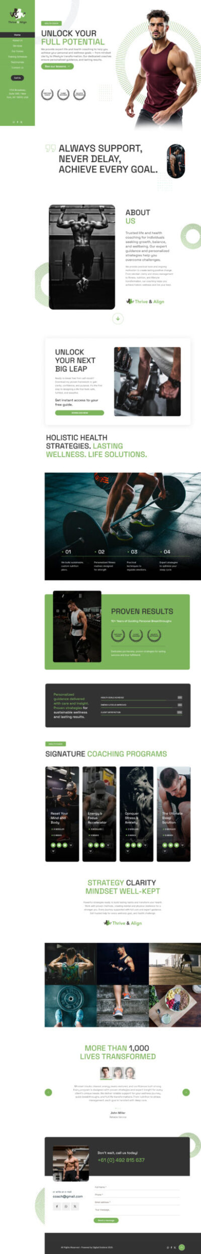 Health coaches website template 3