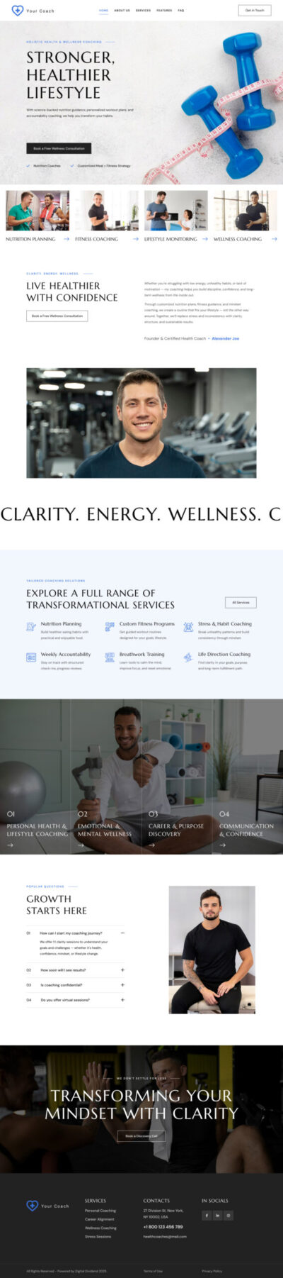 Health coaches website template 5
