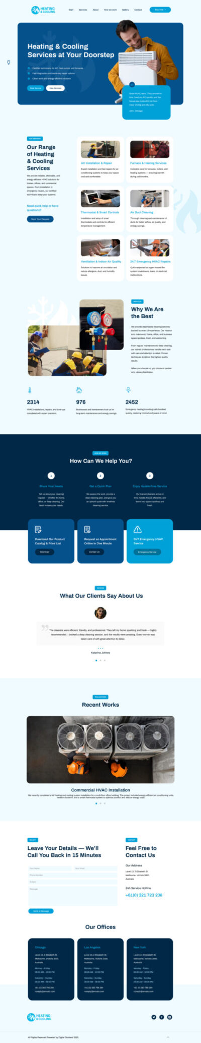Heating &amp; cooling website template 1