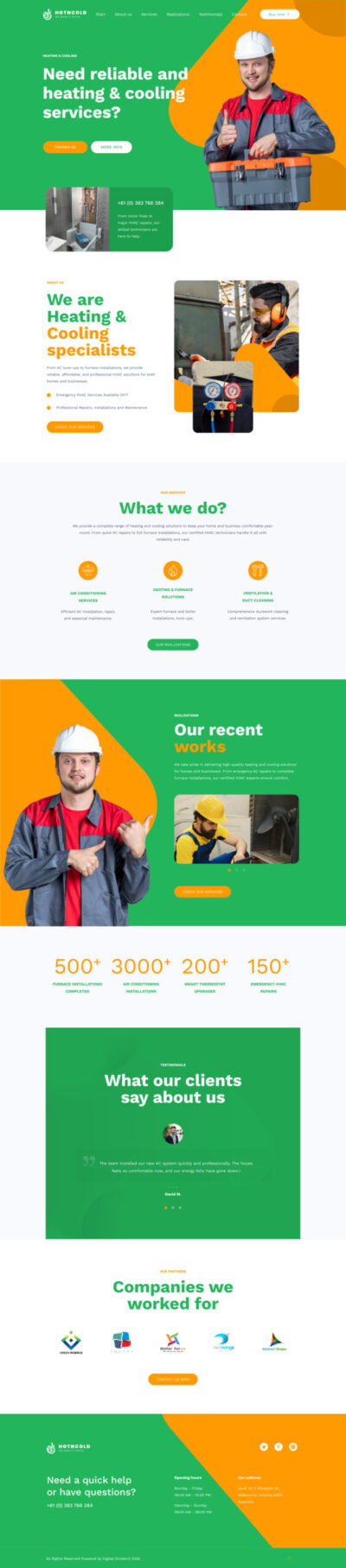 Heating &amp; cooling website template 2