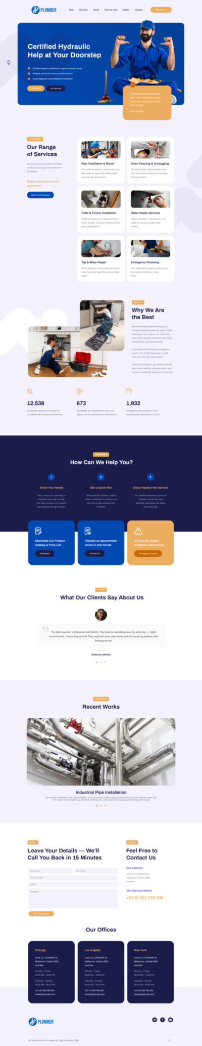 Plumbing website template 1