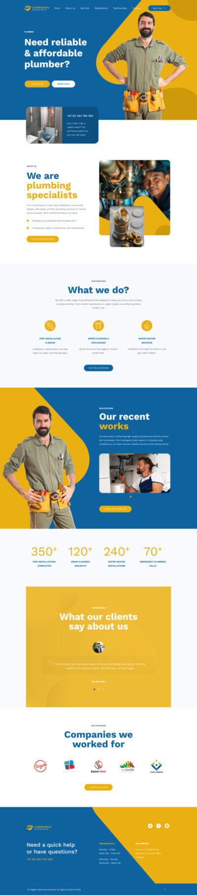 Plumbing website template 2