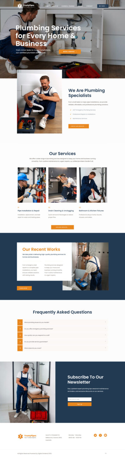 Plumbing website template 3