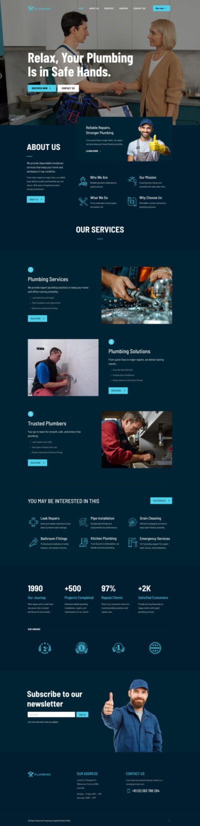 Plumbing website template 4
