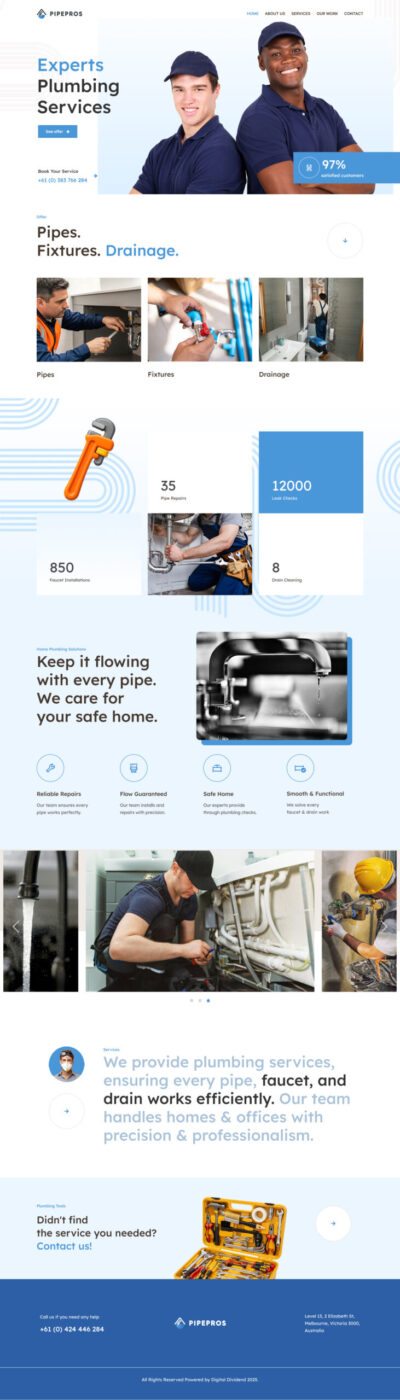 Plumbing website template 5