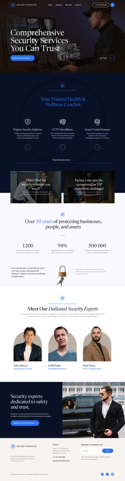 Security service providers website template 4