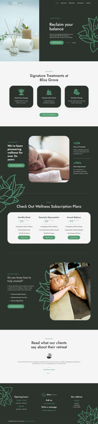 Spa website template 2