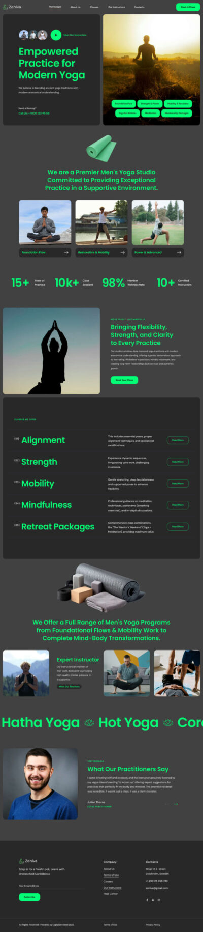 Yoga Studios website template 3