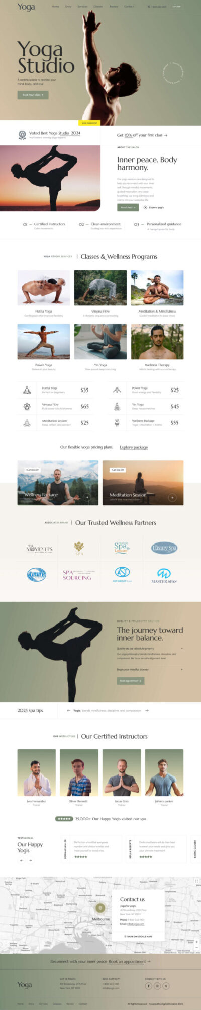 Yoga Studios website template 5